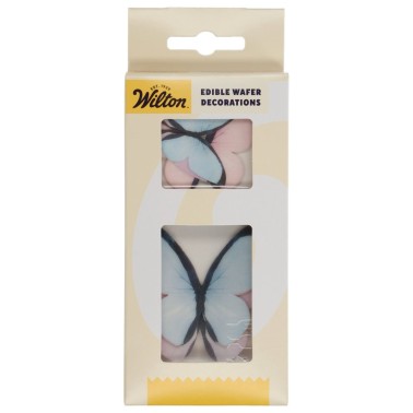 Set 8 farfalle in cialda pastello Wilton