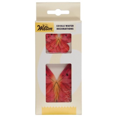 Set of 8 pink waffle butterflies Wilton