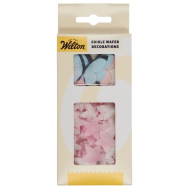 Farfalle et fleuri dans une tranche de pastel 30 pièces Wilton