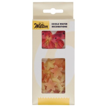 Papillons et fleurs situés en nuisible orange rose 30 pièces Wilton