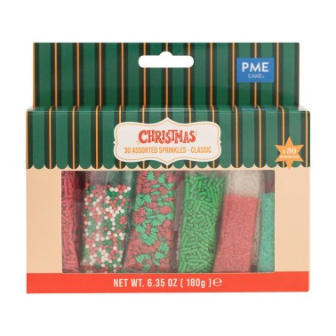 Sprinkles assortiti Classici di Natale 30 tipi 180g PME