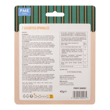Metallisierte sortierte Spruge 7 Typen 42g PME