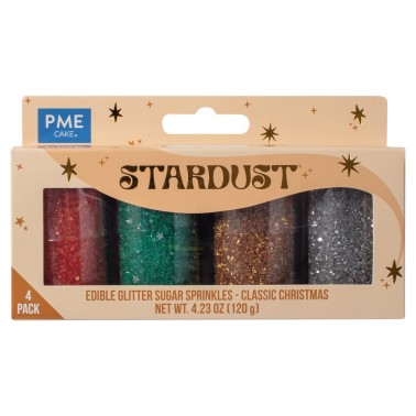 Set 4 Stardust de paillettes comestible 120g PME 