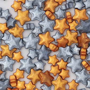 Sprinkles stelline oro e argento 25g PME