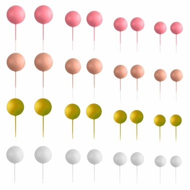 Cake Bubble Topper plastica mix rosa 32 pezzi