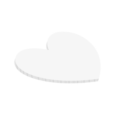 Cake Board Masonite Heart 5mm White 25 cm