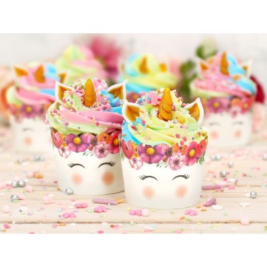 Coupes de cuve rigides pour Cupcake Unicorn 20 pcs