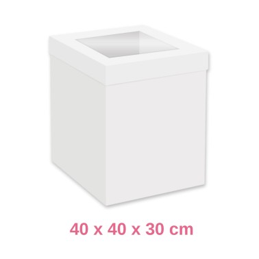 Box für weißen Kuchen mit Fenster mit 40x40x30cm