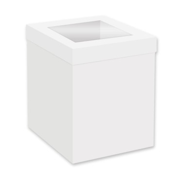 Set of 25 white boxes with 40x40x30cm window