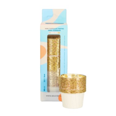 Pirottini Mini Cupcake et Muffin rigide Gold White 50 pièces