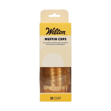 Gold 50 pieces rigid muffin cups pirottini Wilton
