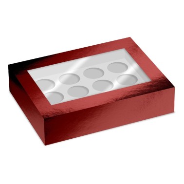 Set 2 boxes for 12 red metalized cupcake