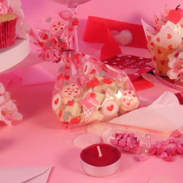20 sacchetti per dolci Vintage sweet love 10x24 cm