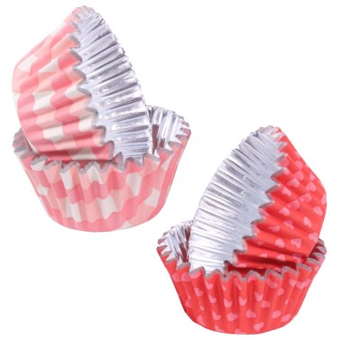 Mini pirottini cupcake Love Patterns linea alluminio 60 pezzi PME