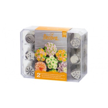 Cofanetto 12 cornetti per fiori 3d Decora Arancione - Decora in vendita su Sugarmania.it