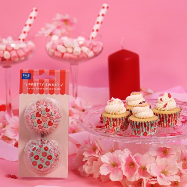Mini pirottini cupcake Pretty Sweet linea alluminio 60 pezzi PME