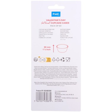 Pirottini cupcake Love linea alluminio 60 pezzi PME