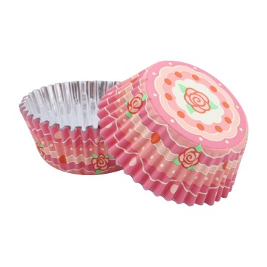 Pirottini cupcake rose vintage linea alluminio 30 pezzi PME
