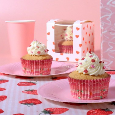 Cupcake cups vintage roses aluminum line 30 pieces PME