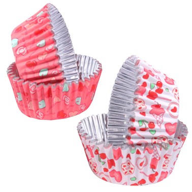 Pirottini cupcake Sweet Love linea alluminio 60 pezzi PME