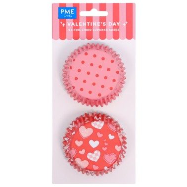 Cupcake košíček poháry Valentin's Day Hliníkové čáry 60 kusů PME