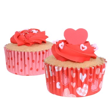 Cupcake košíček poháry Valentin's Day Hliníkové čáry 60 kusů PME
