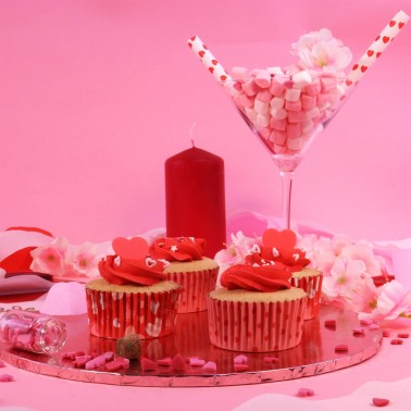 Cupcake Cupcake Coupes Valentin Jour de la Valentin Ligne en aluminium 60 pièces PME