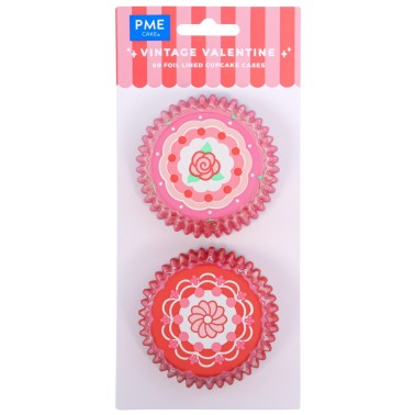 Vintage Cupcake Cups Valentine Aluminiumlinie 60 Stück PME