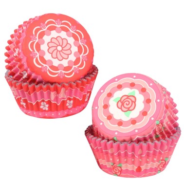 Vintage Cupcake Cups Valentine Aluminiumlinie 60 Stück PME