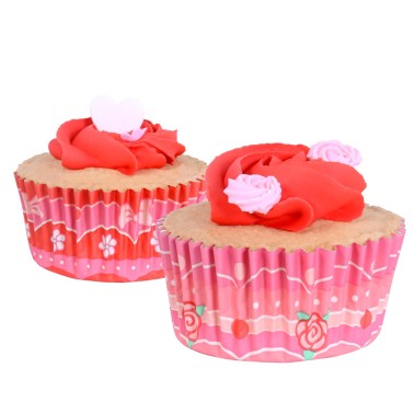 Vintage Cupcake Cups Valentine Aluminiumlinie 60 Stück PME