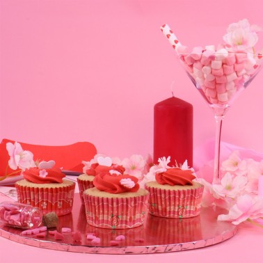 Coupes de cupcake vintage Valentine Aluminium Ligne 60 pièces PME