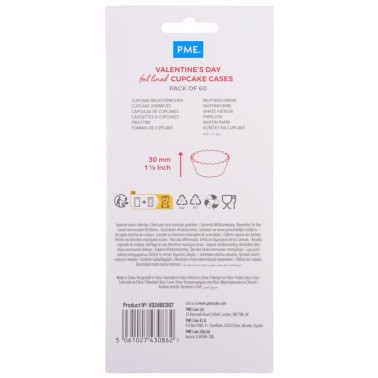 Pirottini cupcake Vintage Valentine linea alluminio 60 pezzi PME