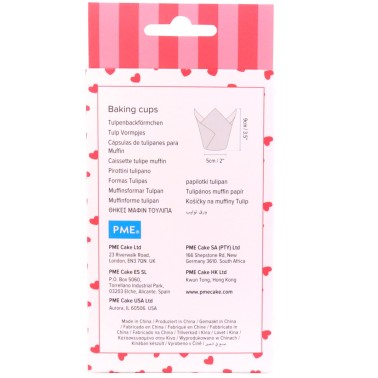 Pirottini tulip cuori rossi 24 pezzi PME