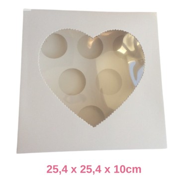 Scatola per 8 cupcake a forma di cuore