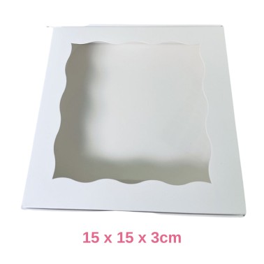 Box sucré 15 x 15 x 3 cm Square blanche