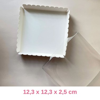 Scatolina per biscotti 12,3 x 12,3 x 2,5 cm bianca