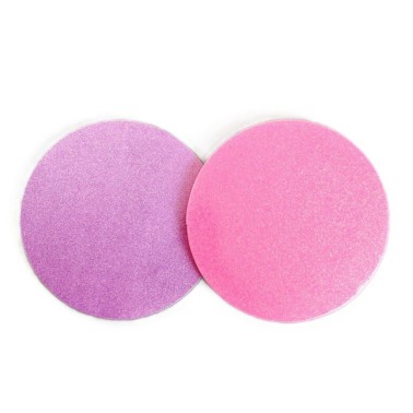 Set 2 Kuchenplatte 1,2 cm Rosa und lila glitzernd 25,4 cm 