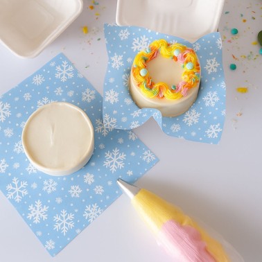 50 fogli carta pergamena 25 x 25 cm fiocchi di neve per Bento cake