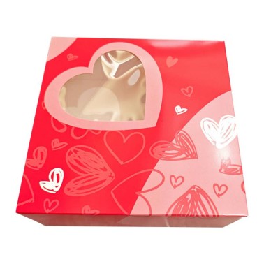 Scatola per dolci cuori 30 x 30 x 8 cm 