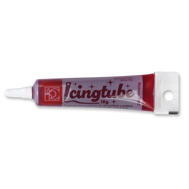 IcingTube ghiaccia ROSSA glitterata per scrivere e decorare 18g