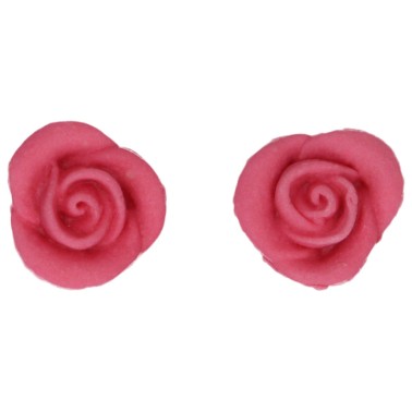 Rose in pink sugar paste 6 pieces funcakes
