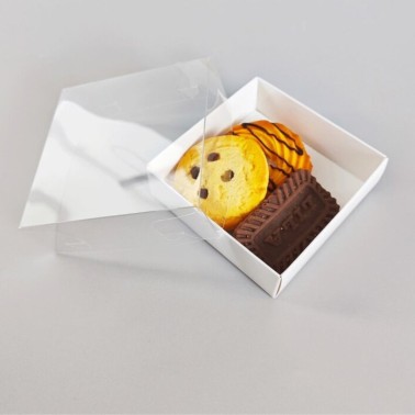 Boîte à biscuits avec fenêtre 9 x 9 x 3 cm