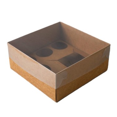 Bento cupcake box kraft 23 x 23 x 10 cm 