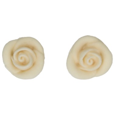 Roses in white sugar paste 6 pieces funcakes