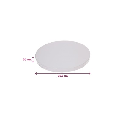Cake board tondo bianco 32,5 cm spessore 2 cm 
