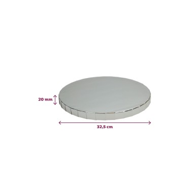 Runde Kuchenbrett Silber 32,5 cm Dicke 2 cm 