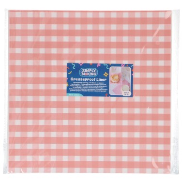50 fogli carta pergamena 25 x 25 cm Quadretti Rosa per Bento cake