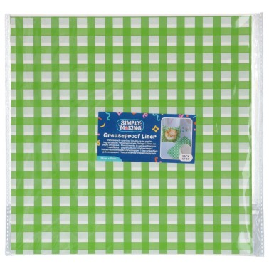 50 sheets Parchment paper 25 x 25 cm green checkers per bento cake
