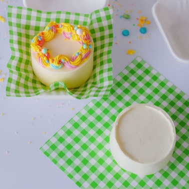 50 Blatt Pergamentpapier 25 x 25 cm Grüne Checkers pro Bento-Kuchen