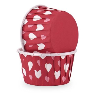 Cupcake Pirottini und starre Muffins rote Herzen 50 Stück